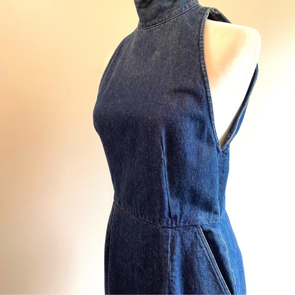 Vintage Ralph Lauren Denim High Neck Jean Dress - Picture 3 of 9